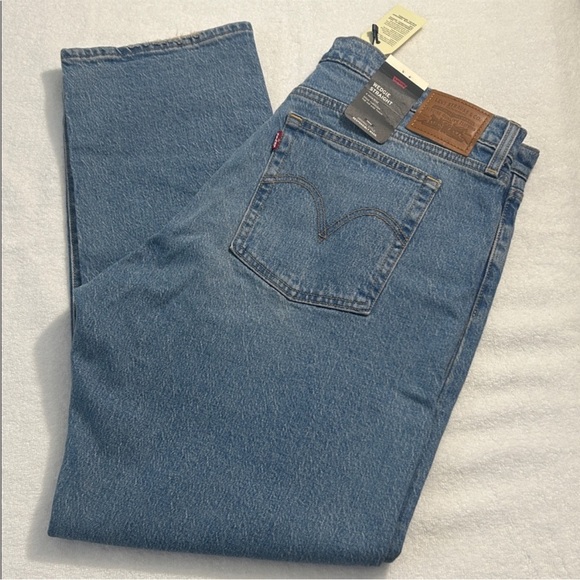 Levi’s 34 x 28 Jeans Wedgie Straight Ankle button fly Christina Light Wash NWT - Picture 6 of 14